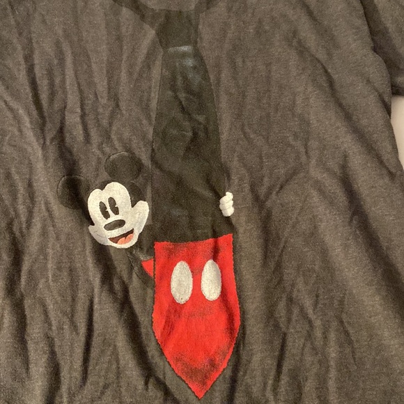 Disney Adult Small Mickey Mouse Distressed Graphic Short Sleeve Tee Shirt - Picture 3 of 5